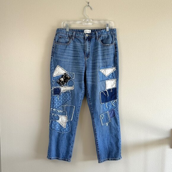 DRIFTWOOD Abbey Boyfriend Patchwork Jeans, 30 - Picture 2 of 10